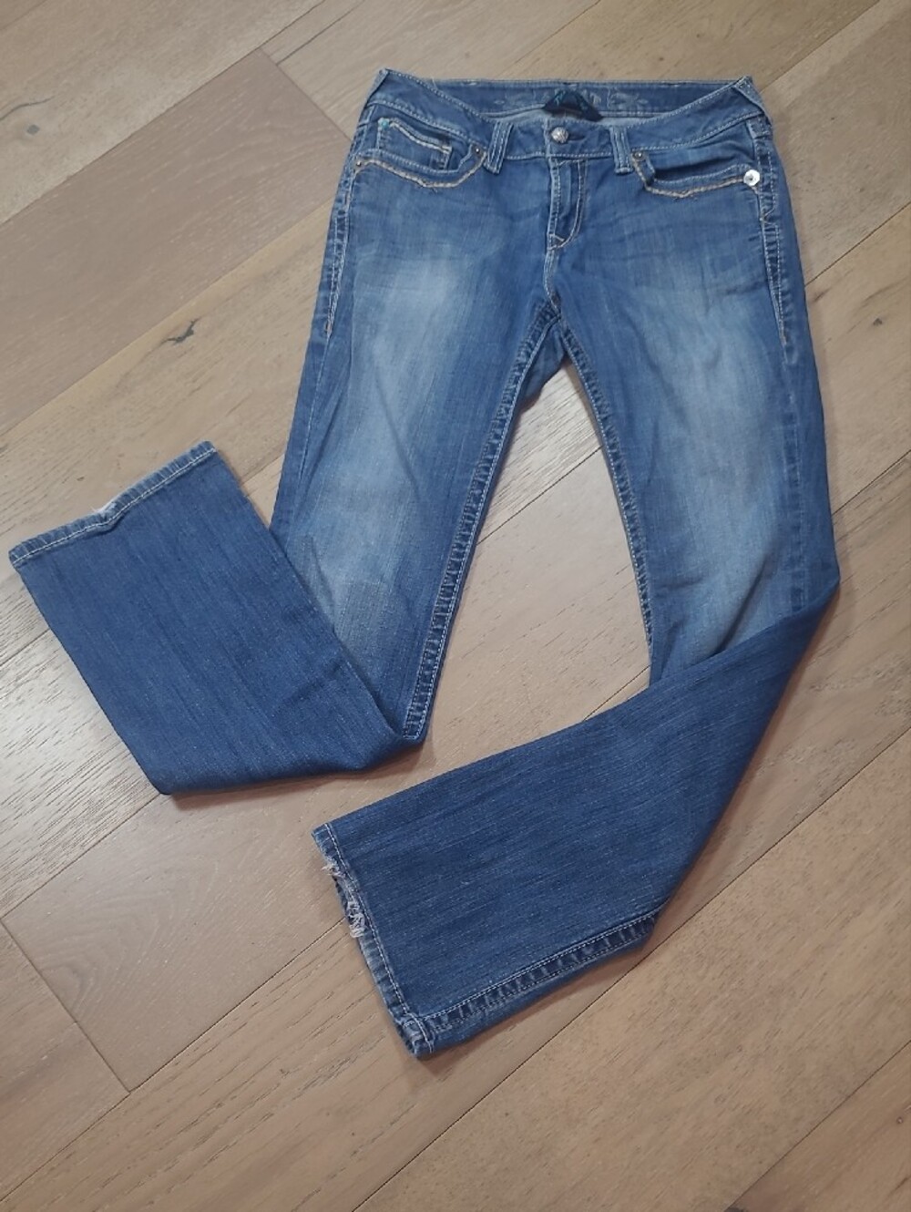 Ariat Turquoise Jeans Women's sz 30Long Low Rise Boot Cut Denim Jeans